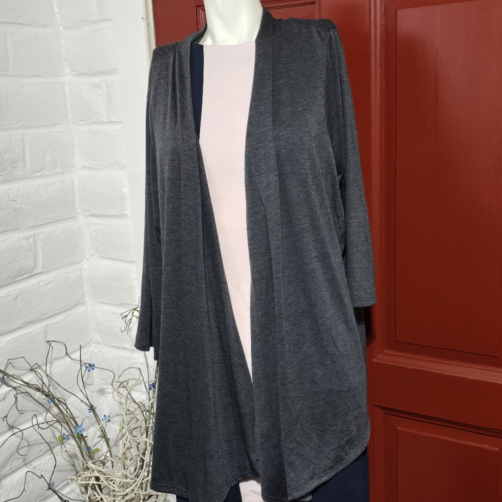 Notations Women's Gray Blazer Cardigan Sz 3X - Picture 2 of 5